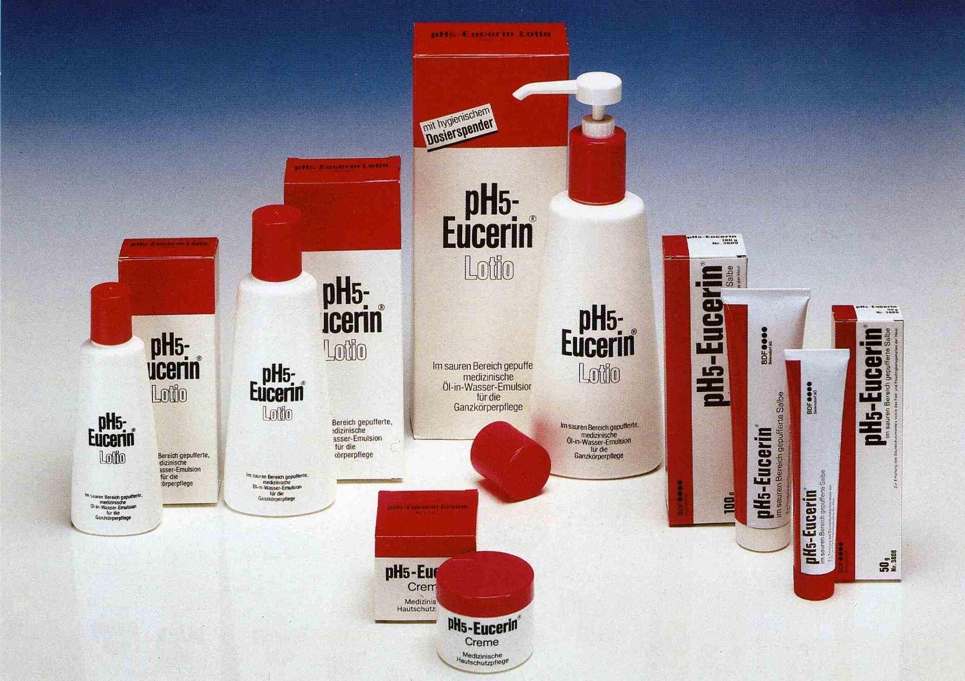 Eucerin Produktpalette zu Beginn der 1980er